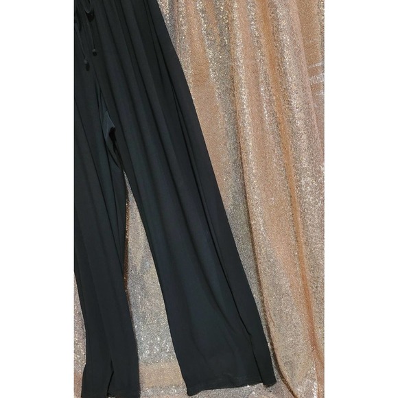 Emma & Michele Black 3/4 sleeve Jumpsuit. Gold button Hardware. Size Small. V-ne - Picture 8 of 9